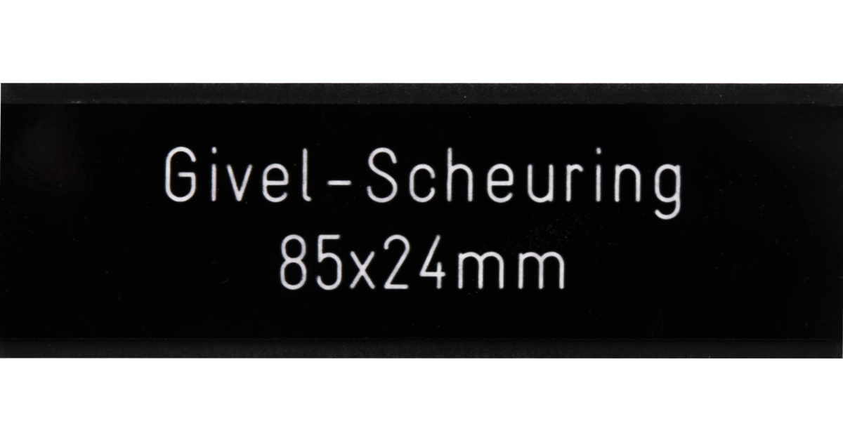 Briefkastenschild Givel-Scheuring Formica schwarz 85 x 24 mm