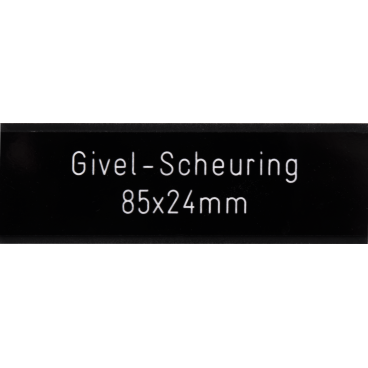 Briefkastenschild Givel-Scheuring Formica schwarz 85 x 24 mm