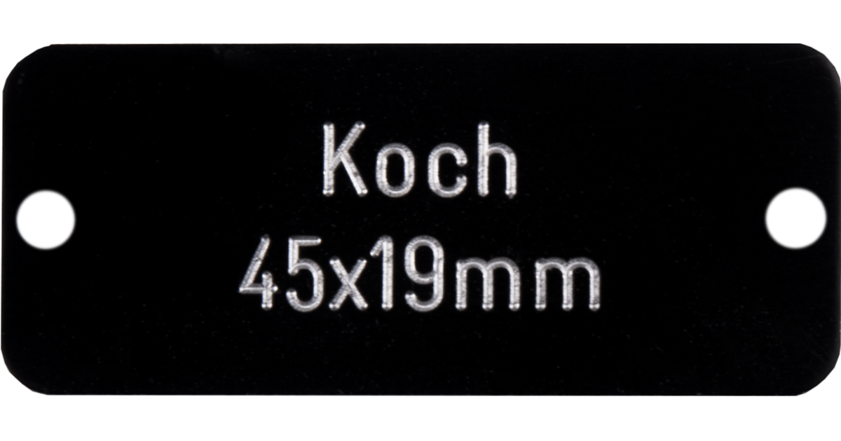 Klingelschild Koch 45 x 19 mm Schwarz Poliert