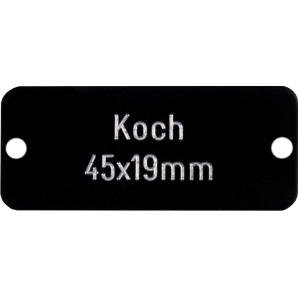 Klingelschild Koch 45 x 19 mm Schwarz Poliert