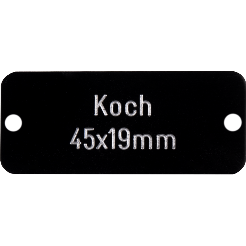 Klingelschild Koch 45 x 19 mm Schwarz Poliert