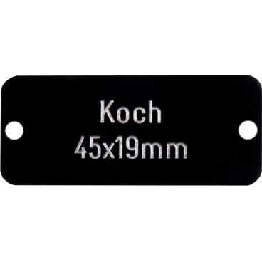 Klingelschild Koch 45 x 19 mm Schwarz Poliert
