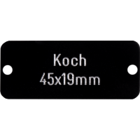 Klingelschild Koch 45 x 19 mm Schwarz Poliert