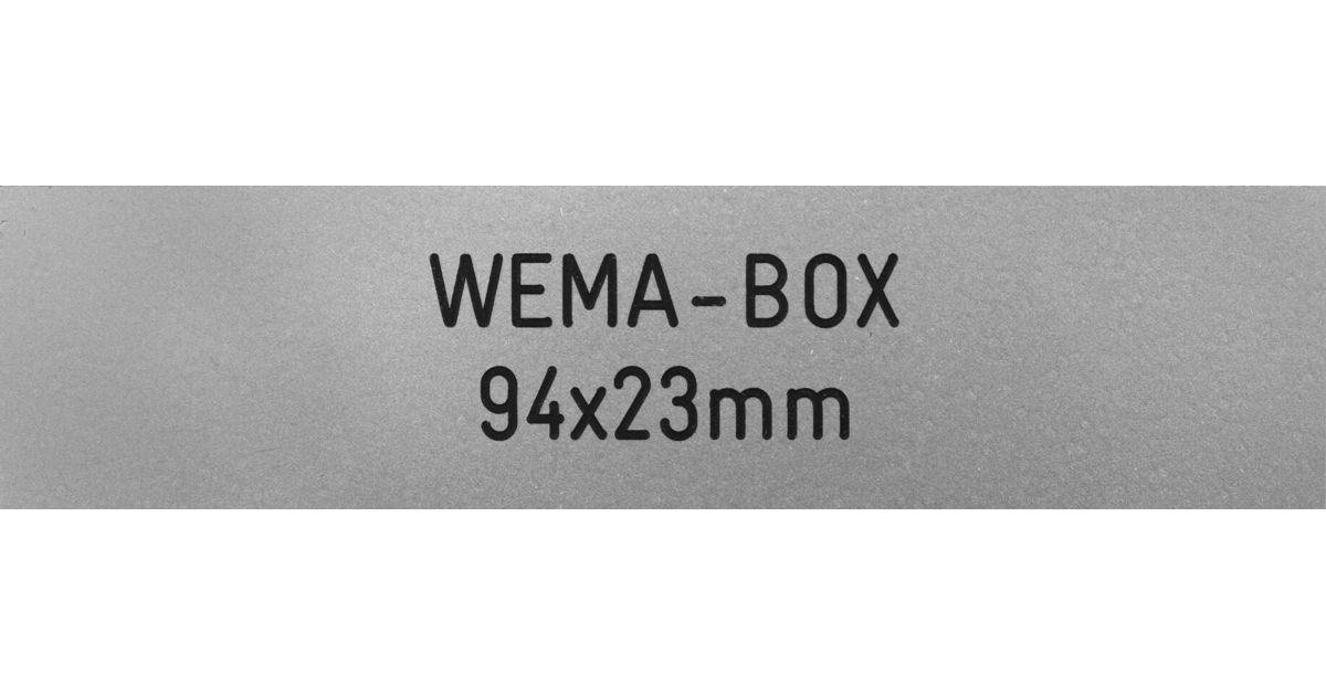 Briefkastenschild Wema Box silber 94 x 23 mm