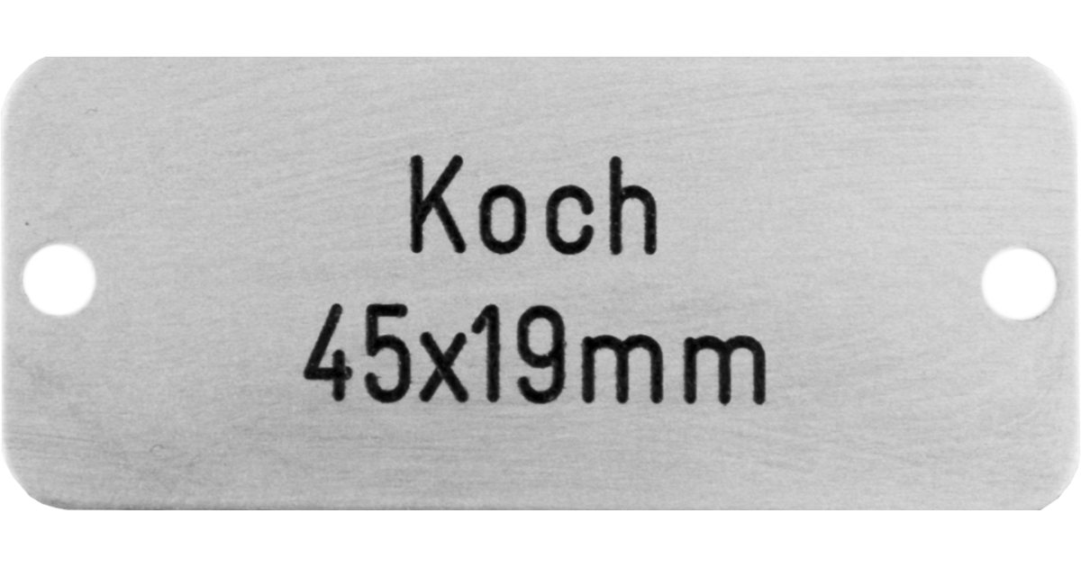 Klingelschild Koch 45 x 19 mm silber matt
