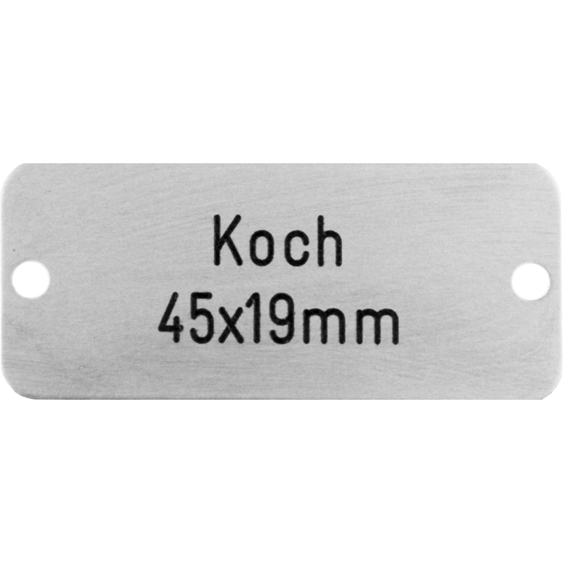 Klingelschild Koch 45 x 19 mm silber matt