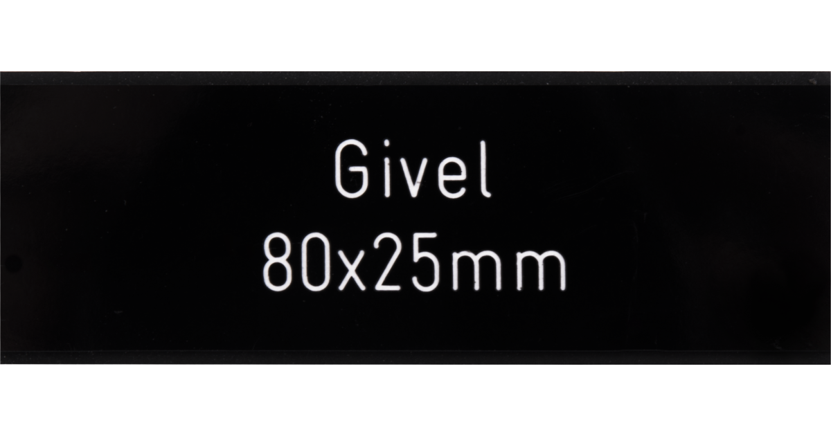 Briefkastenschild Givel schwarz 80 x 25 mm