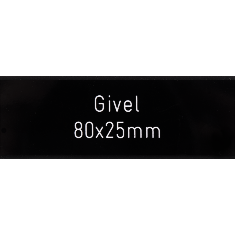 Briefkastenschild Givel schwarz 80 x 25 mm