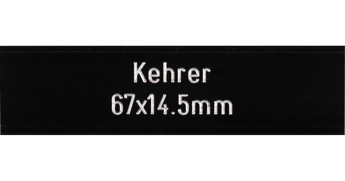 Briefkastenschild Kehrer 67 x 14.5 mm schwarz