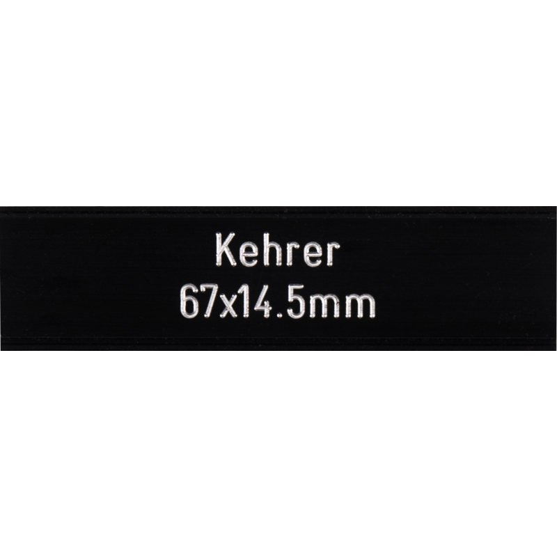 Briefkastenschild Kehrer 67 x 14.5 mm schwarz