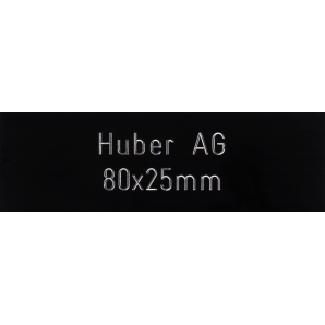 Briefkastenschild Huber AG schwarz 80 x 25 mm