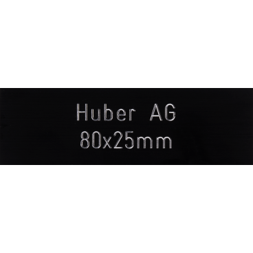 Briefkastenschild Huber AG schwarz 80 x 25 mm