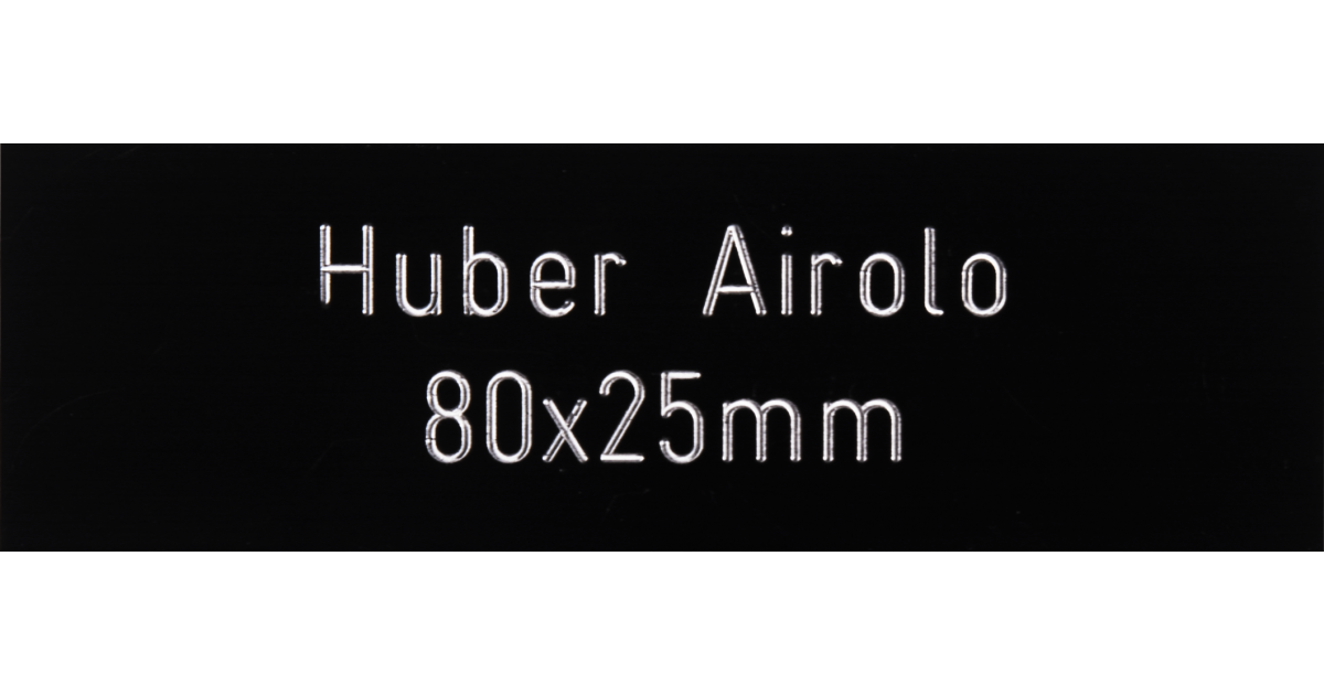 Briefkastenschild Huber Airolo schwarz 80 x 25 mm