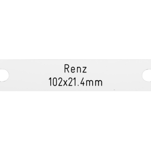 Briefkastenschild Renz Kunststoff weiss 102 x 21.4mm