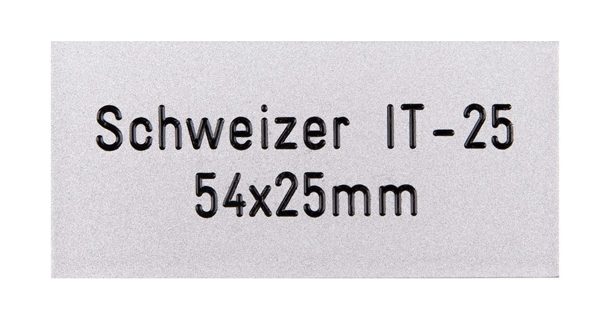 Briefkastenschild Schweizer IT 25 - ALu silber 54 x 25mm