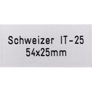 Briefkastenschild Schweizer IT 25 - ALu silber 54 x 25mm