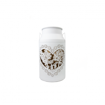 Milk Can Laterne «Les Amoureux» Midi Ligne Blanche