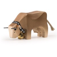 Trauffer Holzkuh fressend Braunvieh
