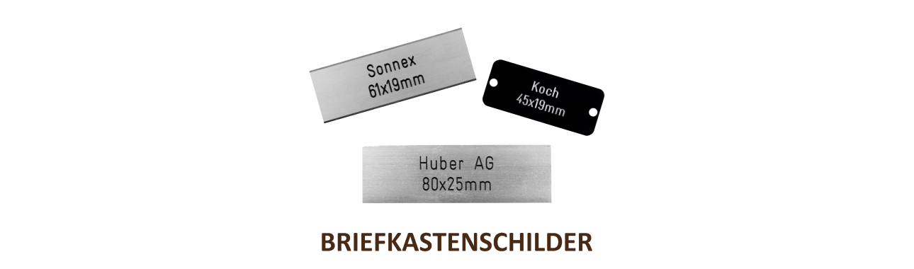 Namensschild Briefkasten und Klingelschild Gravur / ONLINE GRAVUR