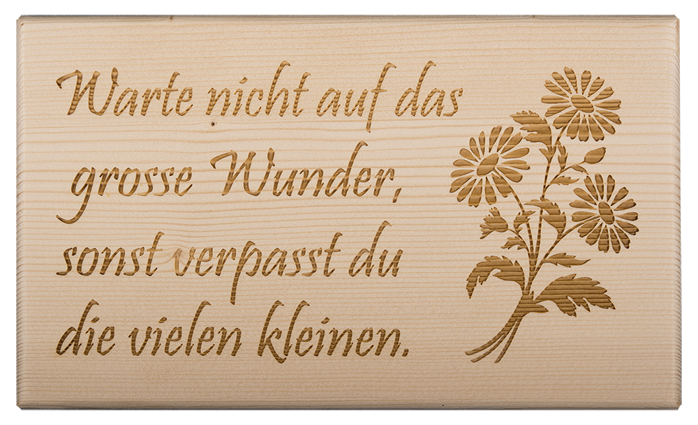 Warte nicht auf das grosse Wunder...